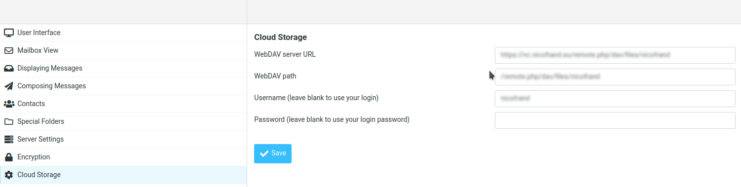 roundav configuration within Roundcube